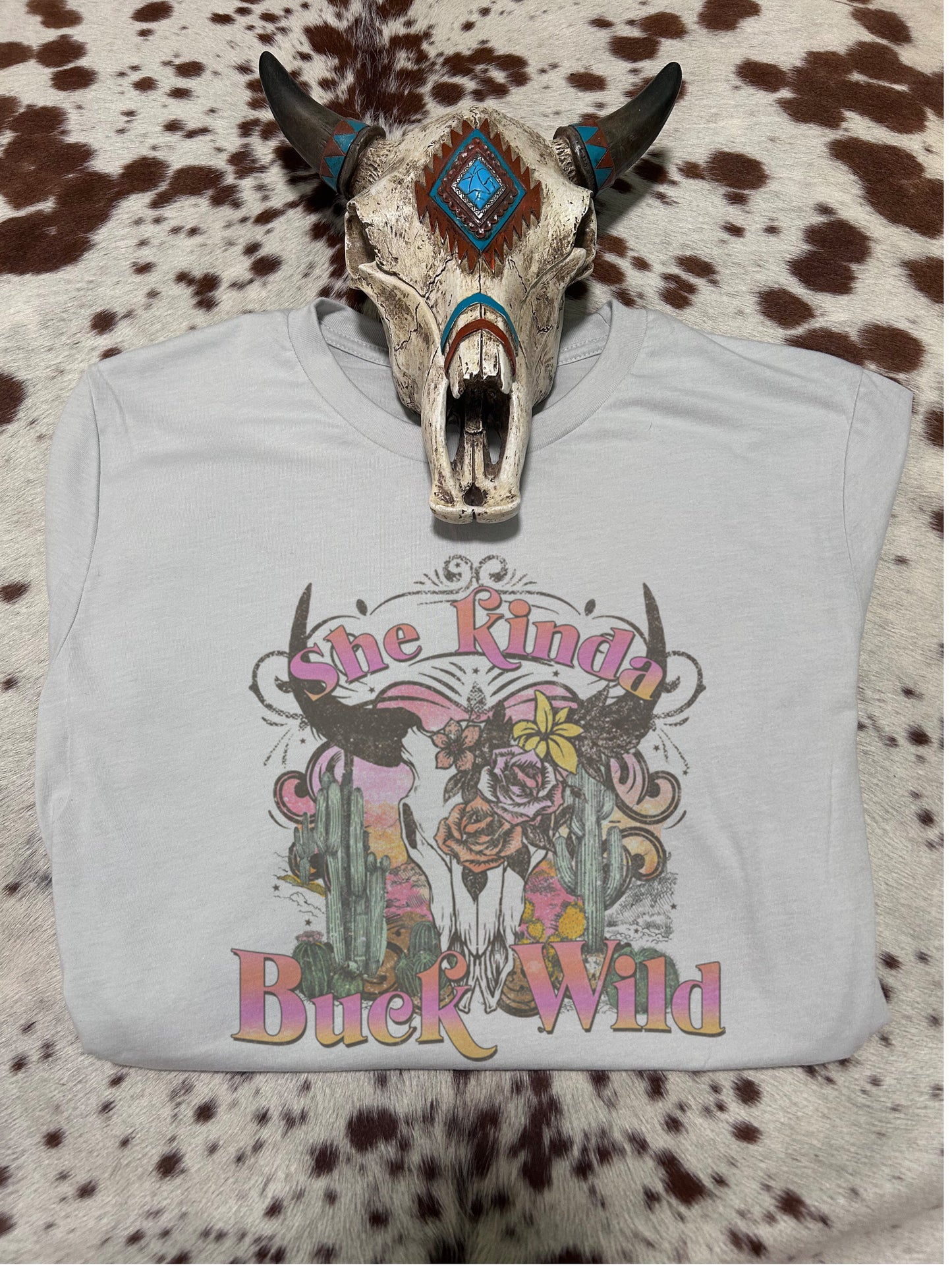 She Kinda Buck Wild Western Women's Graphic Tee