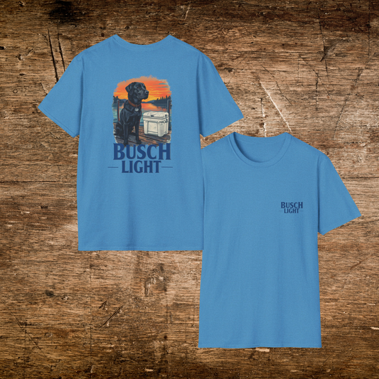 Busch Light Black Lab Lake Sunset Softstyle Graphic T-Shirt