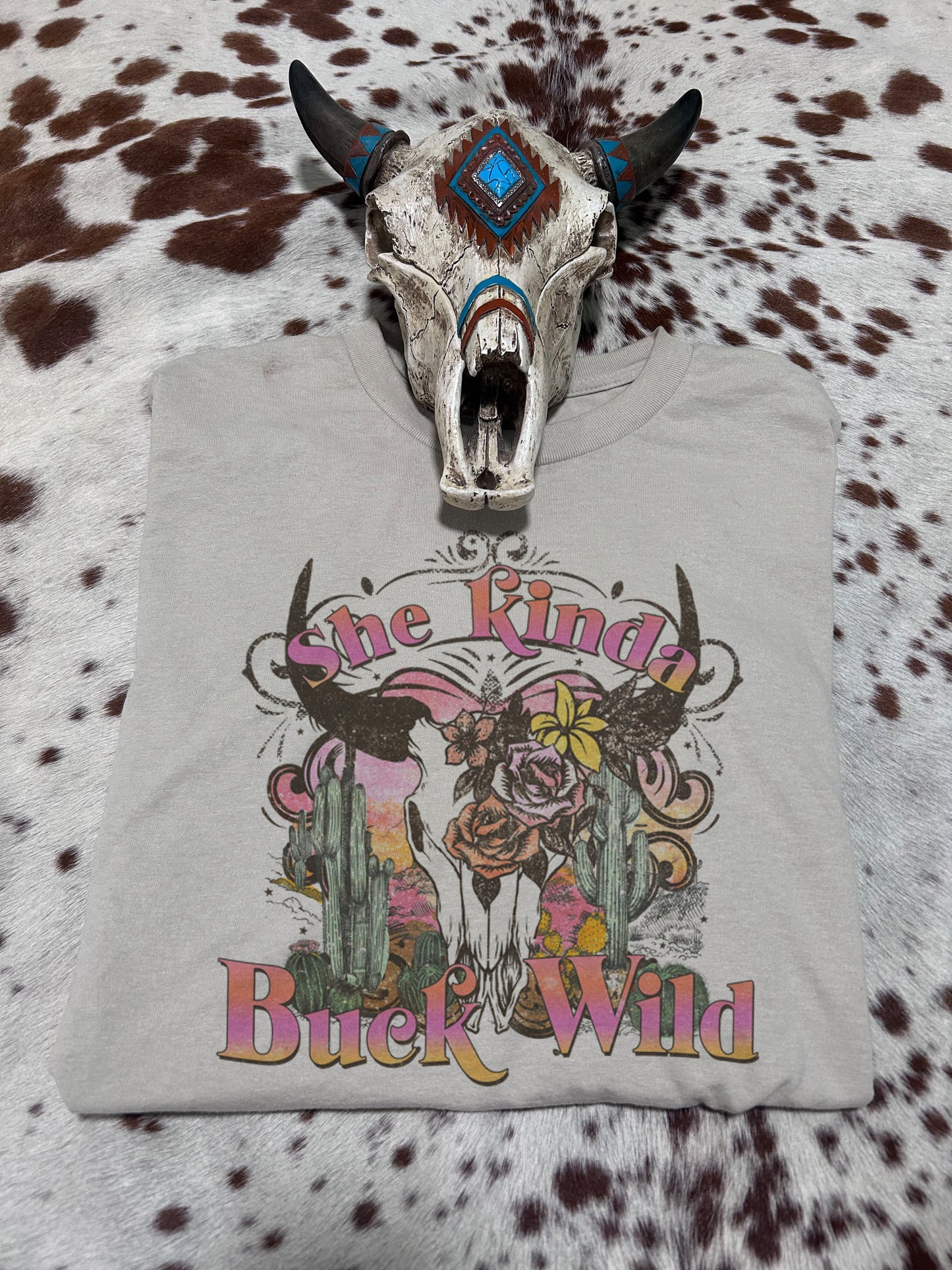 She Kinda Buck Wild Western Women's Graphic Tee