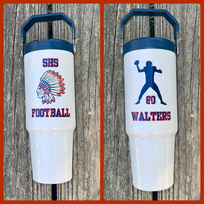 30oz Top Handle Flip Straw Custom Sports Tumbler