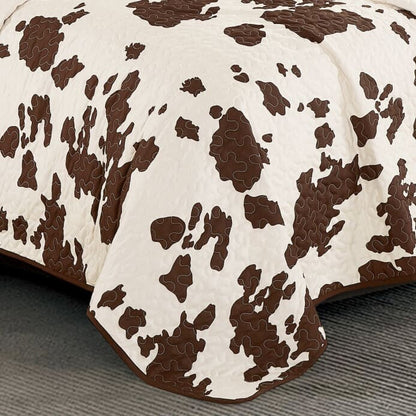 Rustic Cowhide Brown Quilt