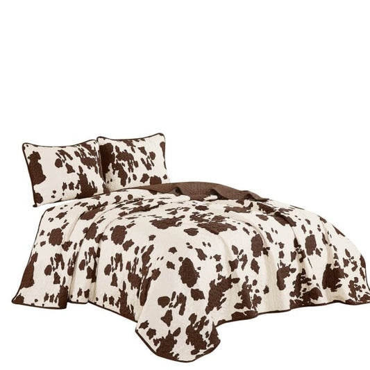 Rustic Cowhide Brown Quilt