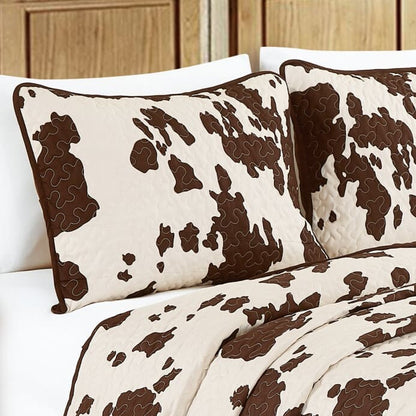 Rustic Cowhide Brown Quilt