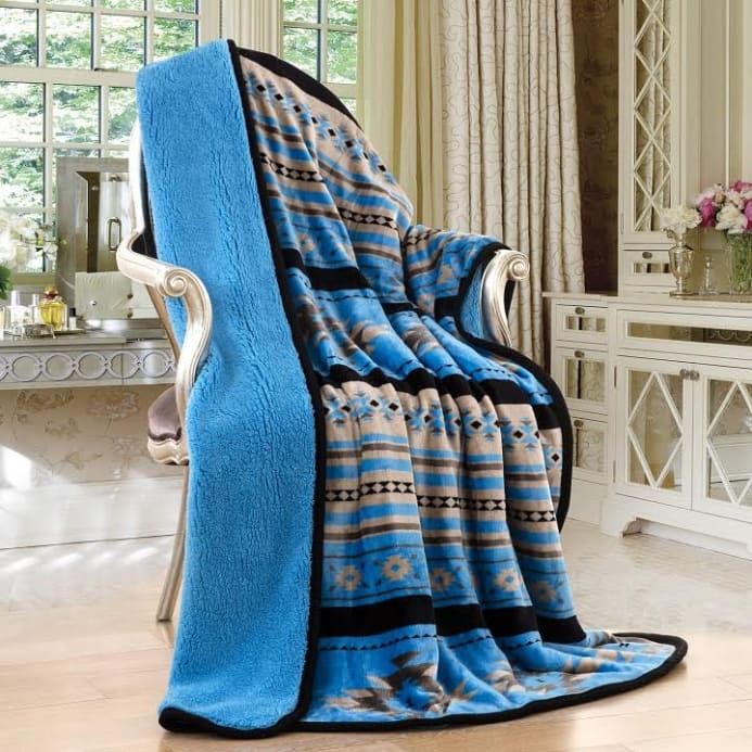 Southwest Sherpa Western Throw Blanket